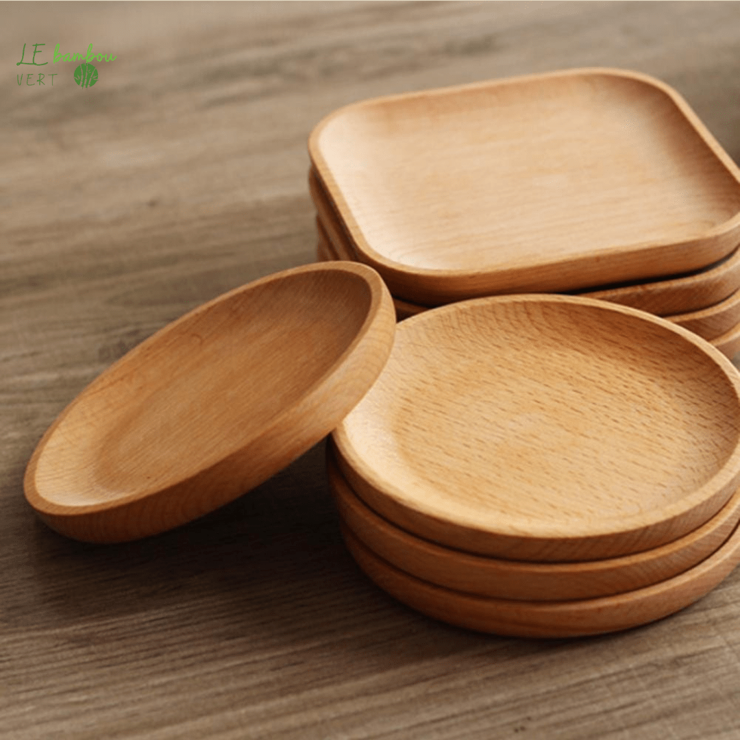 Plateau assiette en bambou brut