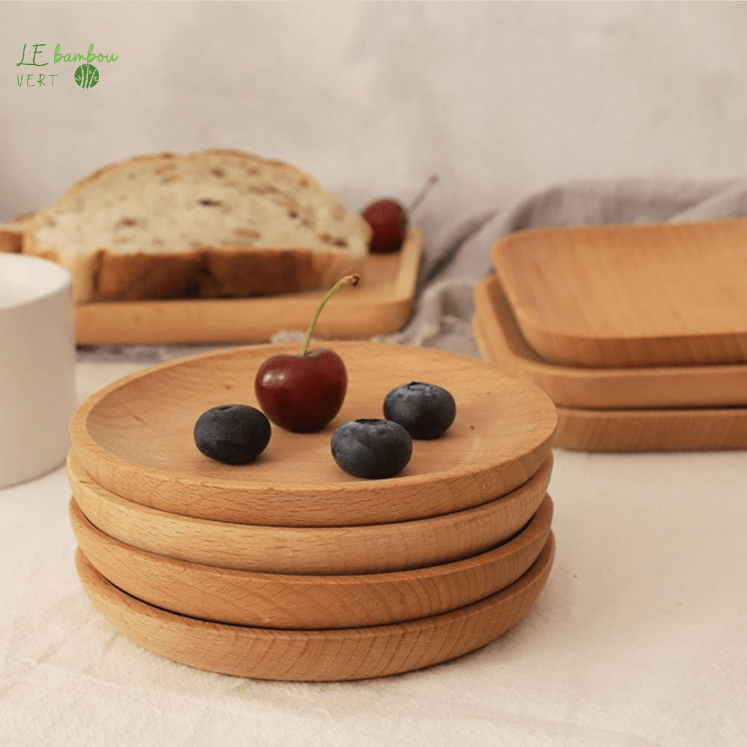 Plateau assiette en bambou brut