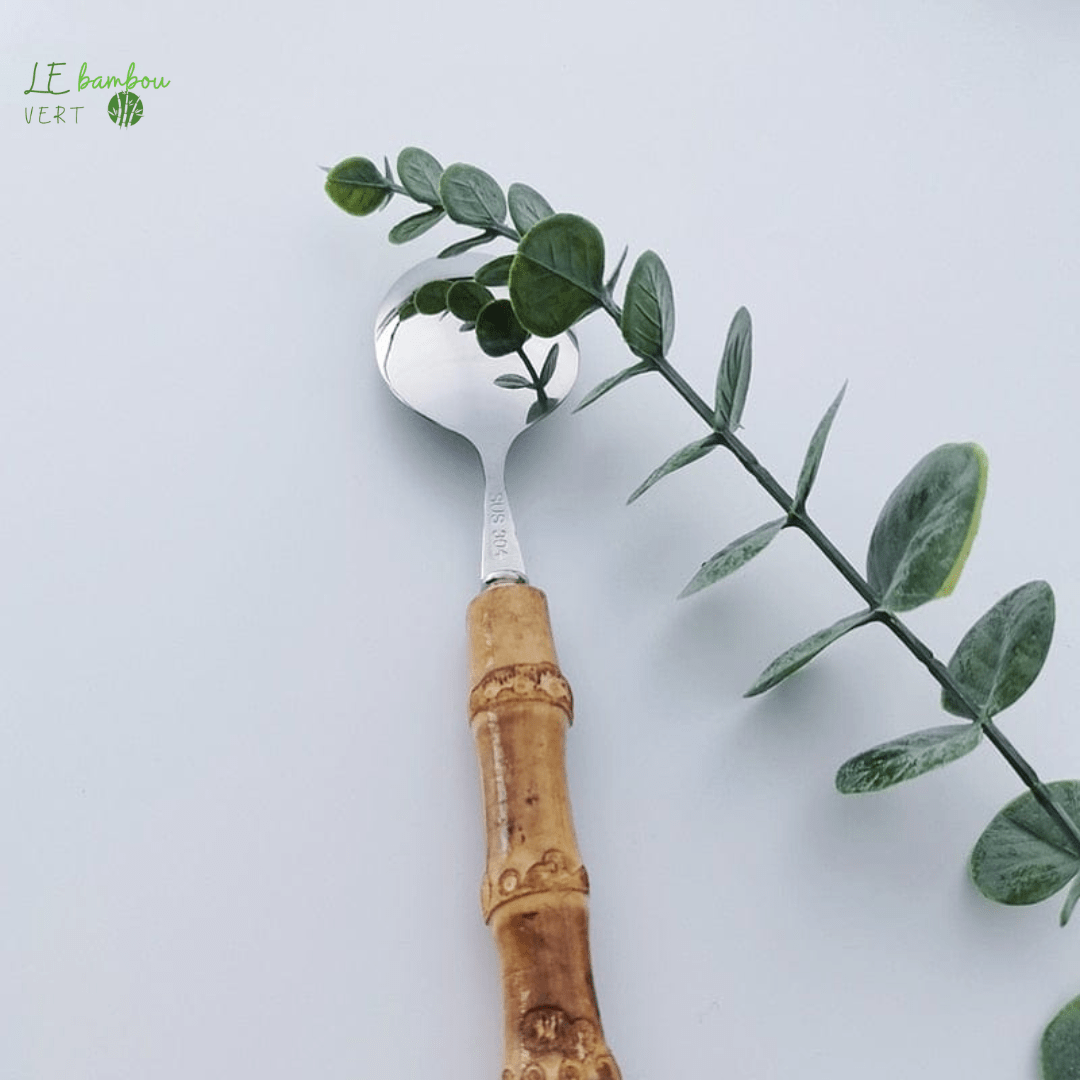 Ensembles de couverts en bambou Naturel 4 à 32pcs argenté